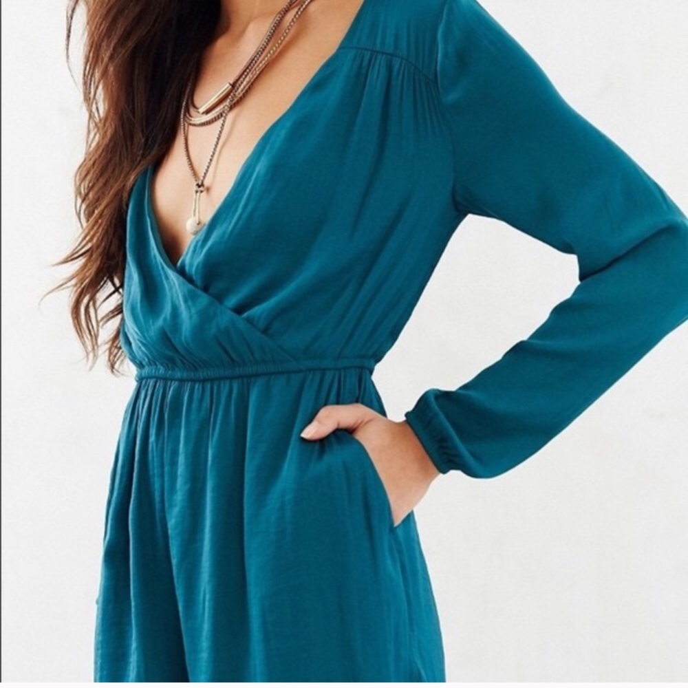 Urban X Alice Emerald Green Surplice Romper